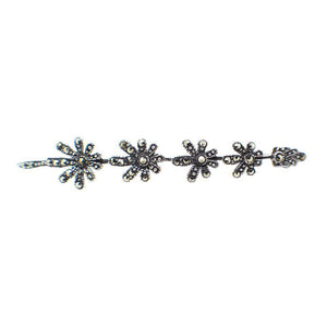 Sterling Silver and Marcasite Petals Brooch