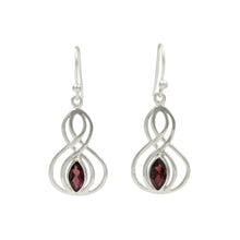 Load image into Gallery viewer, Double Infinity Design gem-set Sterling Silver Drop Earring
