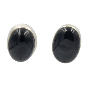Large Oval very colourful natural Gem-set Sterling Silver Stud Earring