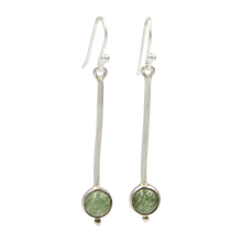 Load image into Gallery viewer, Inverted lolly sterling silver earrings with a round cabochon gemstone

