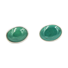 Load image into Gallery viewer, Large Malachite Oval Gem-set Stud Earring
