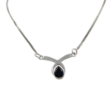 Load image into Gallery viewer, Simple Celtic Necklace with a faceted Black Onyx gemstone
