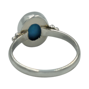 A simple and slightly ethnic ring with a large oval Turquoise which can be used for everyday wearing