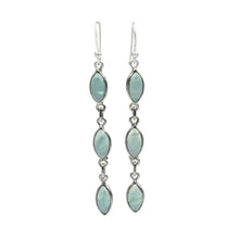 Load image into Gallery viewer, Handcrafted sequential drop earring with falling 6 apatite gemstones
