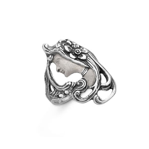 Timeless Classics Art Nouveau Frosted look Sterling Silver Swirl Ring