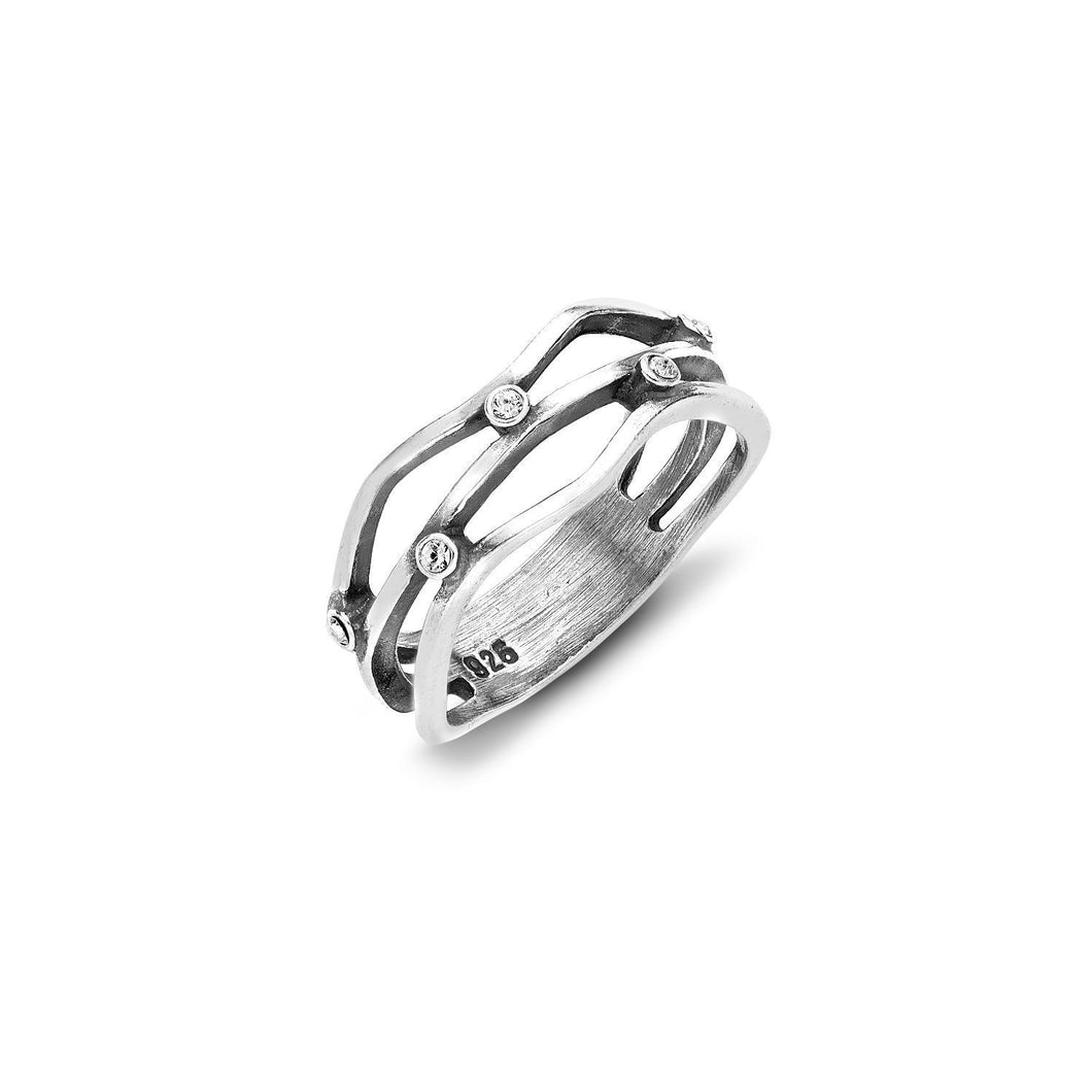 Timeless Classics Art Deco Sterling Silver Intertwined Ring