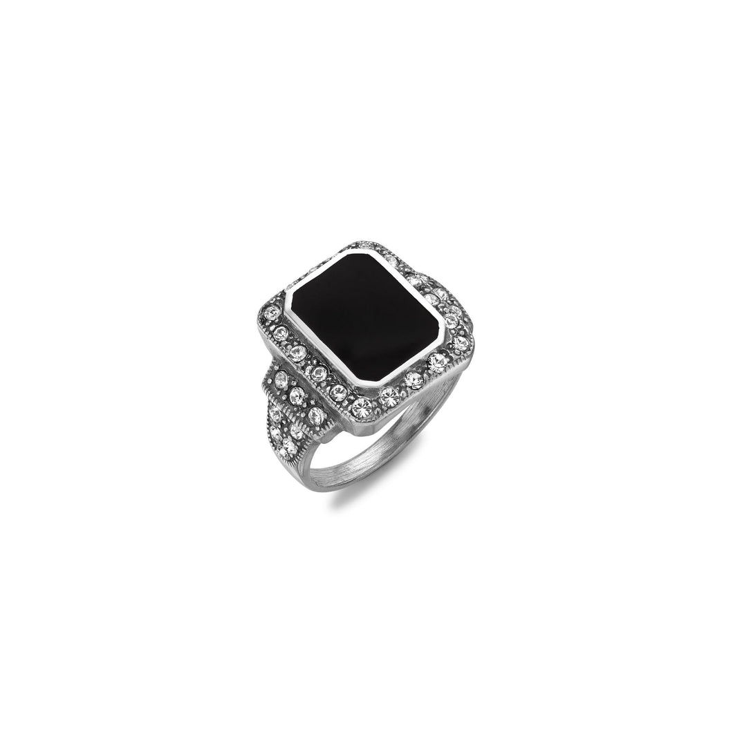 Timeless Classics Art Deco Sterling Silver Square Ring