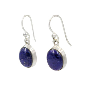 Handcrafted  drop earring with ovel shaped Lapis Lazuli