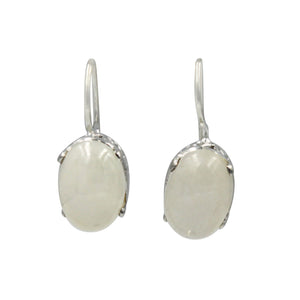 Sterling silver Earring with a stunning half sphere shaped Moonstone