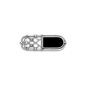 Timeless Classics Art Deco Swarovski Crystals Brooch with Black Inlay