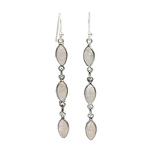 Load image into Gallery viewer, Handcrafted sequential drop earring with falling 6 Moonstones
