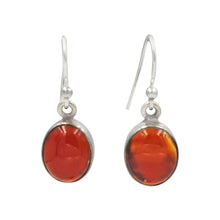Load image into Gallery viewer, Handcrafted  drop earring with ovel shaped Carnelian 
