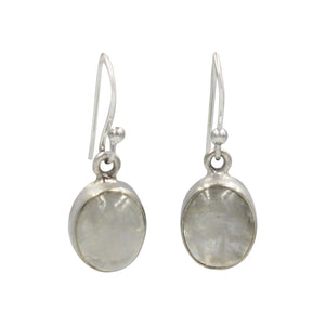 Handcrafted  drop earring with ovel shaped Rainbow Moonstone