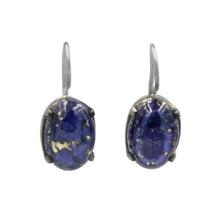 Load image into Gallery viewer, Sterling silver Earring with a stunning half sphere shaped Lapis Lazuli
