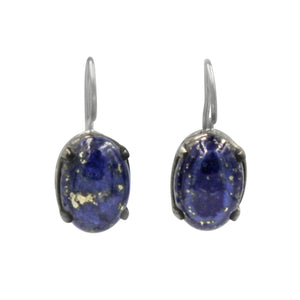 Sterling silver Earring with a stunning half sphere shaped Lapis Lazuli