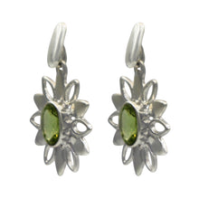 Load image into Gallery viewer, Sterling Silver Peridot Flower Earring
