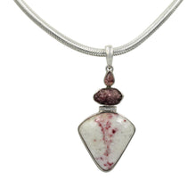 Load image into Gallery viewer, Very beautiful Cinnabar &amp; Rough Tourmaline and a dainty Citrine stone Pendant
