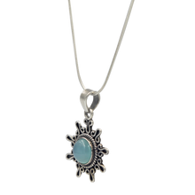 Load image into Gallery viewer, Beautiful half sphere Chalcedony  Sterling silver handcrafted Pendant
