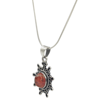 Load image into Gallery viewer, Beautiful half sphere Sponge Coral Sterling silver handcrafted Pendant
