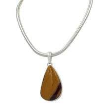 Load image into Gallery viewer, Mookaite statement Pendant in open back bazel setting
