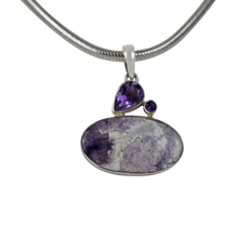 Load image into Gallery viewer, Impressive and Royalistic Purple 925 Sterling Silver Statement Pendant with Tiffany and Amethysts Gems
