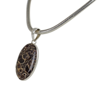 Load image into Gallery viewer, A simple Oval Shaped Turtella Agate Set on Sterling Silver Open Back bazel

