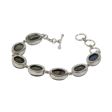Load image into Gallery viewer, 7 Oval Shaped Labradorite Sterling Silver Bracelet
