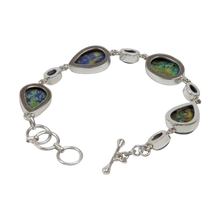 Load image into Gallery viewer, Beautiful Azurite Malachite Sterling Silver Bracelet accented with Iolite Gems
