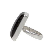 Load image into Gallery viewer, Rectangular Chunky Labradorite Sterling Silver Ring
