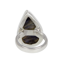 Load image into Gallery viewer, Teardrop Shaped Chunky Labradorite Sterling Silver Ring
