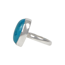 Load image into Gallery viewer, Oval Shaped Chunky Blue Turquoise Sterling Silver Ring
