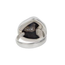 Load image into Gallery viewer, Small Black Agate Sterling Silver Ring with Adjustable Ring Size
