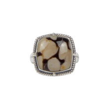 Load image into Gallery viewer, Square Shaped Peanut Wood Jasper Sterling Silver Ring
