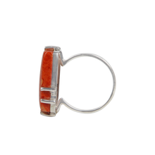 Load image into Gallery viewer, Rectangular Shaped Beautiful Sponge Coral Sterling Silver Ring
