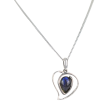 Load image into Gallery viewer, Labradorite heart pendant
