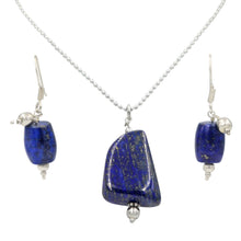 Load image into Gallery viewer, Lapis Lazuli Necklace and Earrings by Sundari Jewellery
