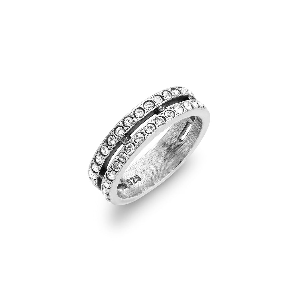 Timeless Classics Art Deco double band ring