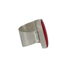 Load image into Gallery viewer, Statement misshapen rectangle ring with sterling silver
