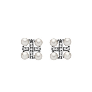 Timeless Classics Art Deco Four Pearl Earrings