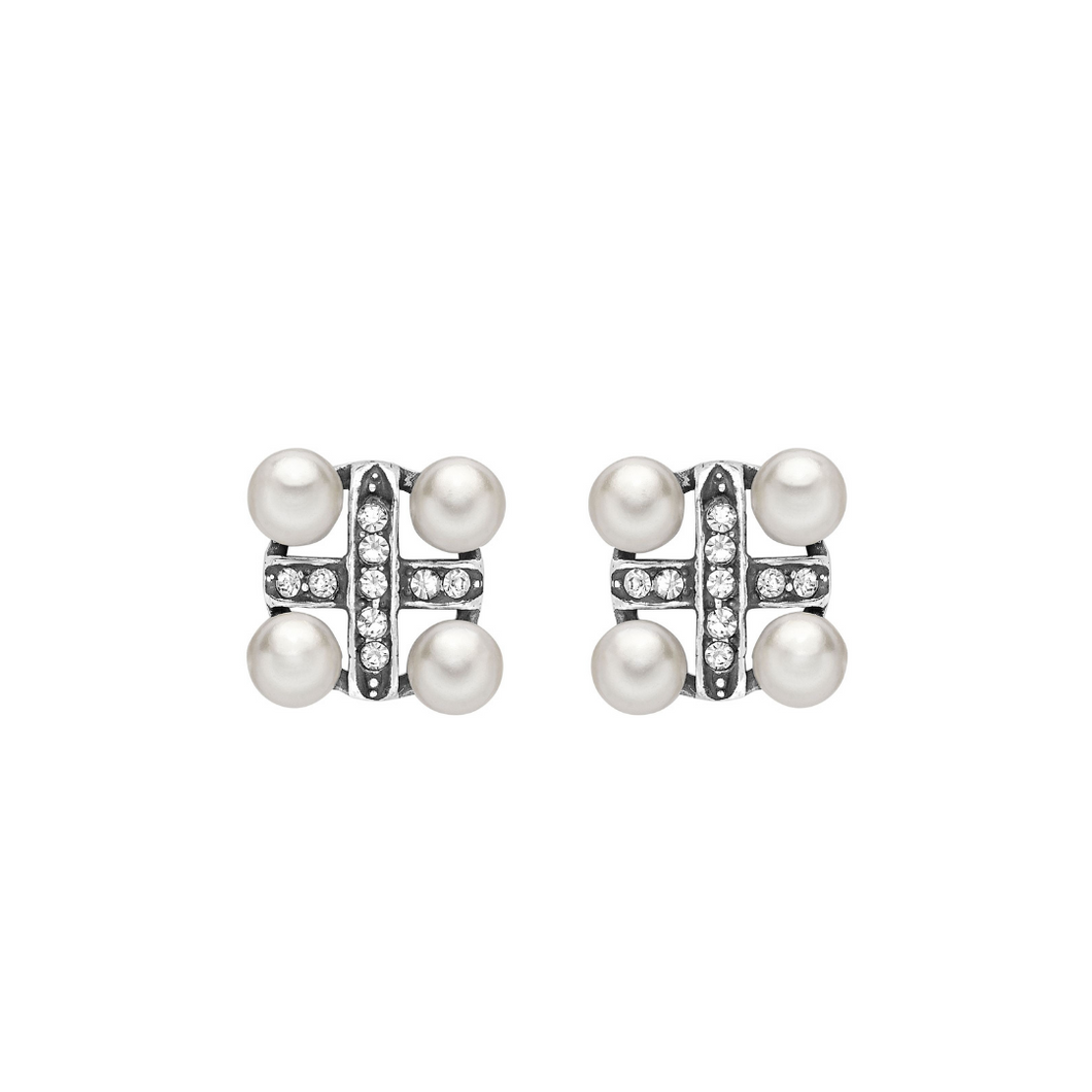 Timeless Classics Art Deco Four Pearl Earrings