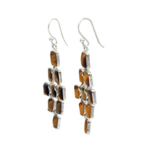 Load image into Gallery viewer, Handrafted sterling silver Art Deco long dangling earring
