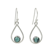 Load image into Gallery viewer, Teardrop wire Earring with small round cabochon Appatite
