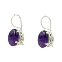 Load image into Gallery viewer, Sterling silver Earring with a stunning half sphere shaped beautiful large semiprecious stone
