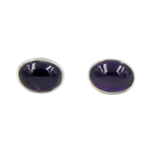 Load image into Gallery viewer, Oval Amethist Mini Stud Earring
