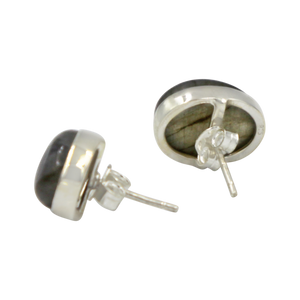 Large Oval Gem-set Stud Earring setting