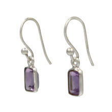 Load image into Gallery viewer, Faceted Rectangular shape Gemstone Sterling Silver Drop Earring
