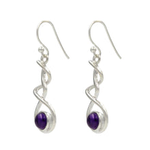 Load image into Gallery viewer, Sterling Silver Earring with a Amethyst Triple Infinity Design
