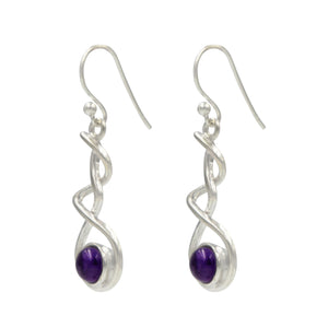 Sterling Silver Earring with a Amethyst Triple Infinity Design
