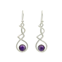 Load image into Gallery viewer, Amethyst Earring with a Triple Infinity Design

