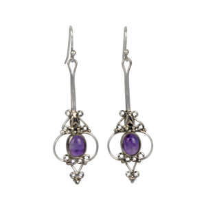 Sundari iconic ethnic large cabochon gem-set earrings